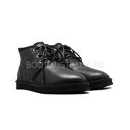 Мужские угги ботинки со шнурком черные кожаные UGG Neumel Boots Black Skin