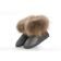 Угги мини с мехом лисы серые обливные UGG Australia Fur Fox Grey
