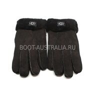 Мужские Меховые Перчатки UGG Australia Suede Black - 1008
