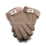 Мужские Меховые Перчатки UGG Australia Suede Dark Sand - 1014