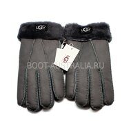 Мужские Меховые Перчатки UGG Australia Grey Leather - 1002