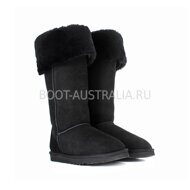 Угги Ботфорты UGG Boots Over The Knee Bailey Button 2 Black Черные