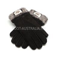 Мужские Меховые Перчатки UGG Australia Suede Black - 1015