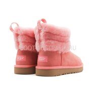 Угги Мини UGG Mini Fluff Quilted Boot Pink Розовые