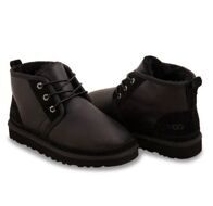 Мужские угги ботинки со шнурком черные обливные UGG Neumel Boots Black Metallic