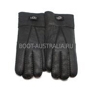 Мужские Меховые Перчатки UGG Australia Black Leather - 1003